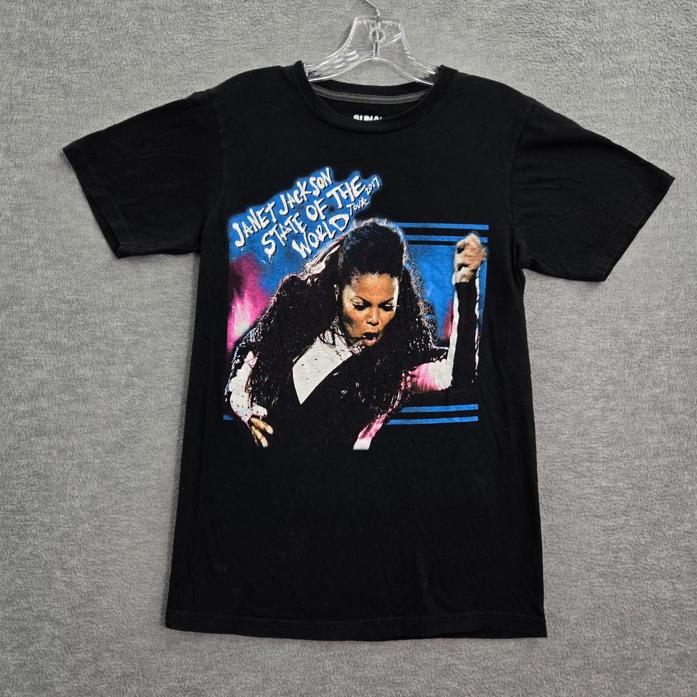 Janet Jackson Women Top‎ Small Black 2017 State of the World Tour Graphic Shirt